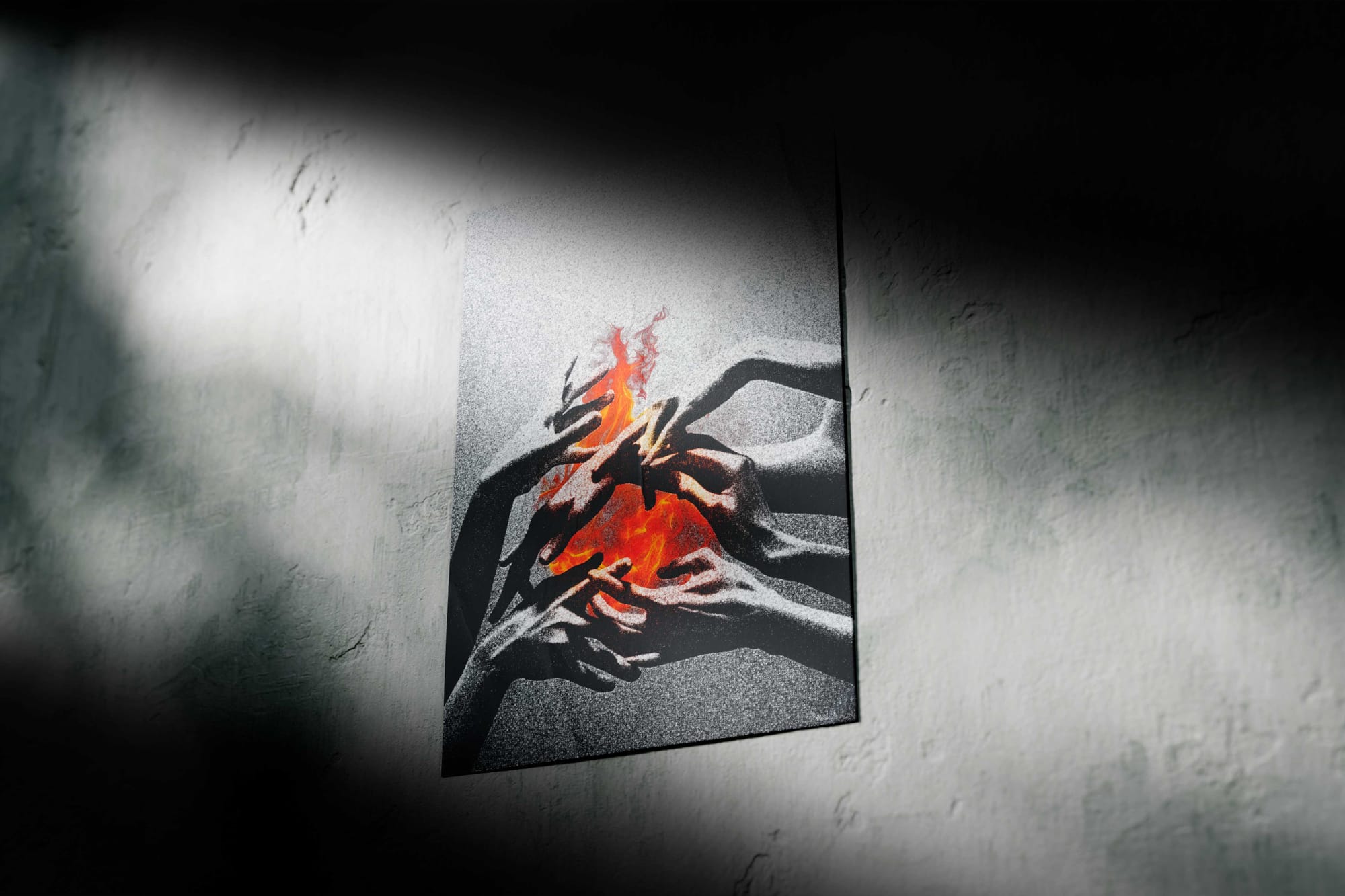 Ild Hender Grunge Plakat