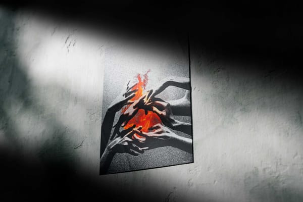 Ild Hender Grunge Plakat